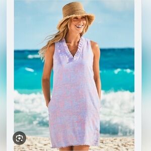 NWT Tommy Bahama Twin Palm Linen Ruffle Shift Dress - Small